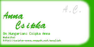 anna csipka business card